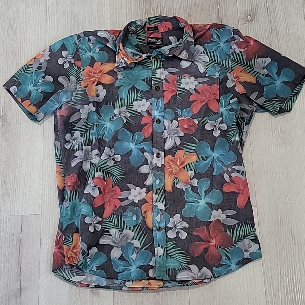 O'Neill Men's Classic Fit Medium Button Down Floral Shirt